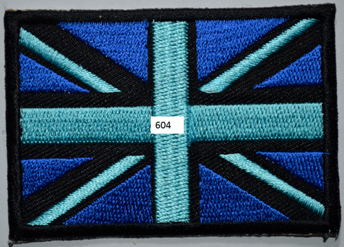 Union Jack Embroidered Iron/Sew On Applique Black UK Flag Patch British Badge - Foto 12
