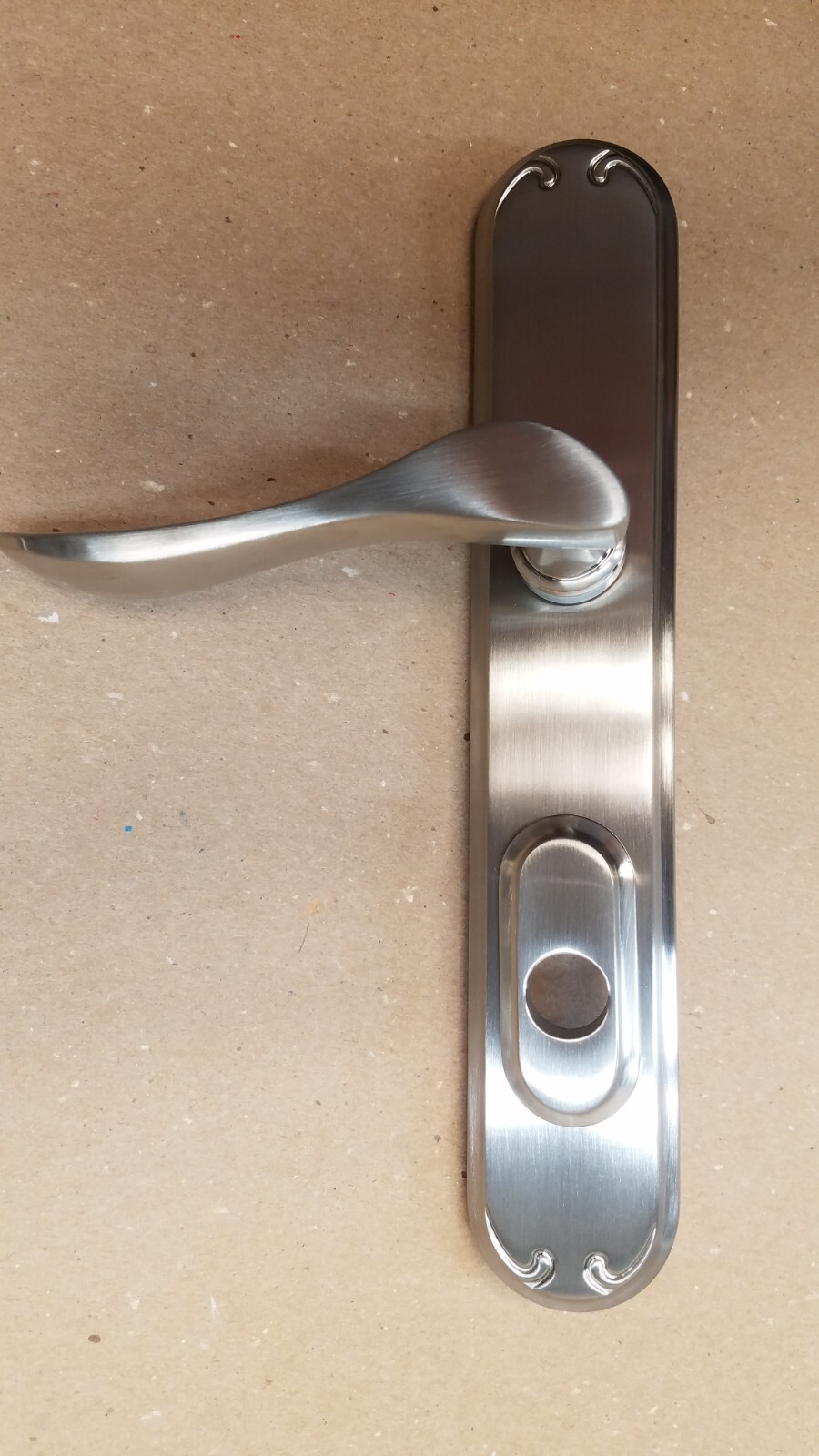 PELLA RIGHT HAND HINGED ACTIVE PEWTER SATIN NICKEL PATIO DOOR HANDLE