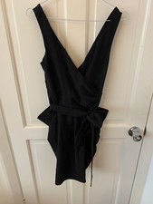 Miss Selfridge Black Midi Dress Evening Party Dress Cutie Doll Dress size 6