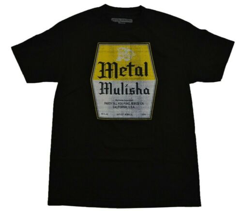 Metal Mulisha CROWN Black Yellow Distressed Screenprint S/S (D) Men's T-Shirt - Picture 1 of 3
