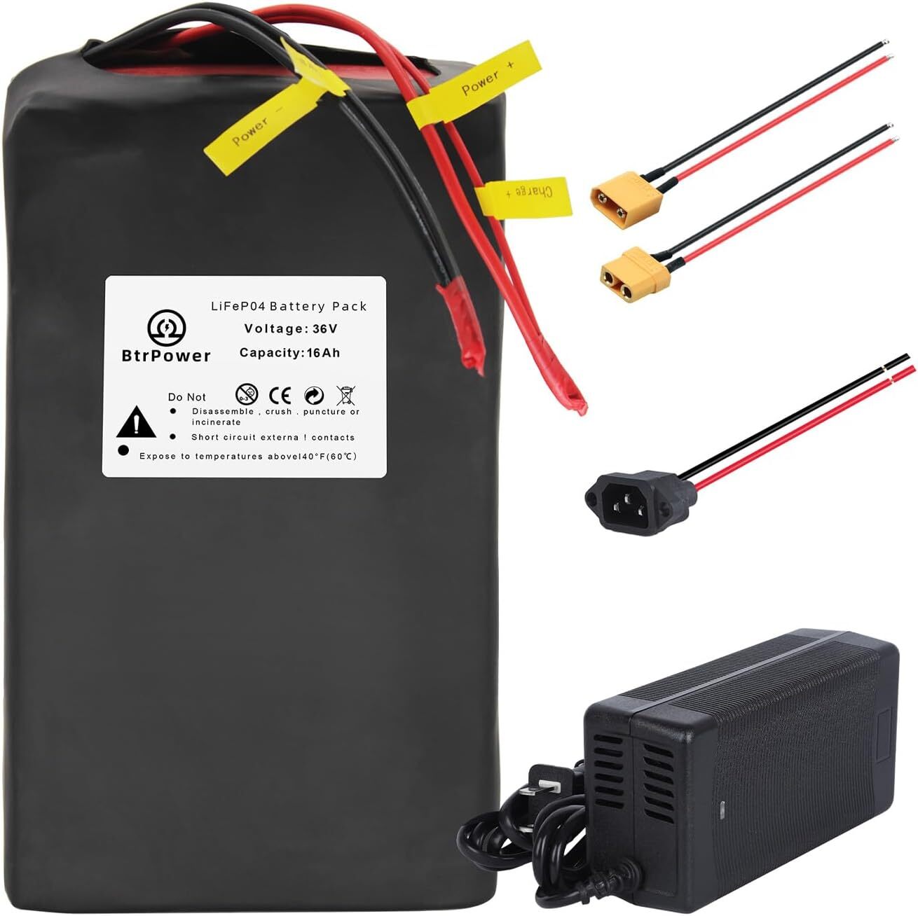 36V Ebike LiFePo4 Battery 16Ah for Electric Bike Bicycle Scooter for 750W Motor