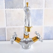 Chrome Gold Brass Kitchen Wet Bar Bathroom Sink Faucet Cold/Hot Mixer Tap esf806
