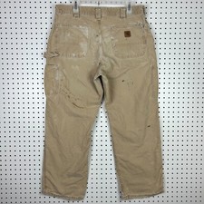 Carhartt Carpenter Pants 34x30 Worn Distressed Faded Work Wear B151 DKH Grunge