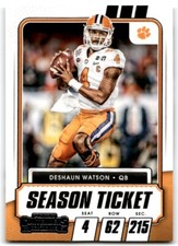 2021 PANINI CONTENDERS DRAFT PICKS CAMPUS TICKET DESHAUN WATSON CLEMSON TIGERS