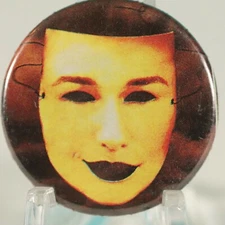 Vintage Pinback Button Small - Thespian Mask - 1.25 Inch