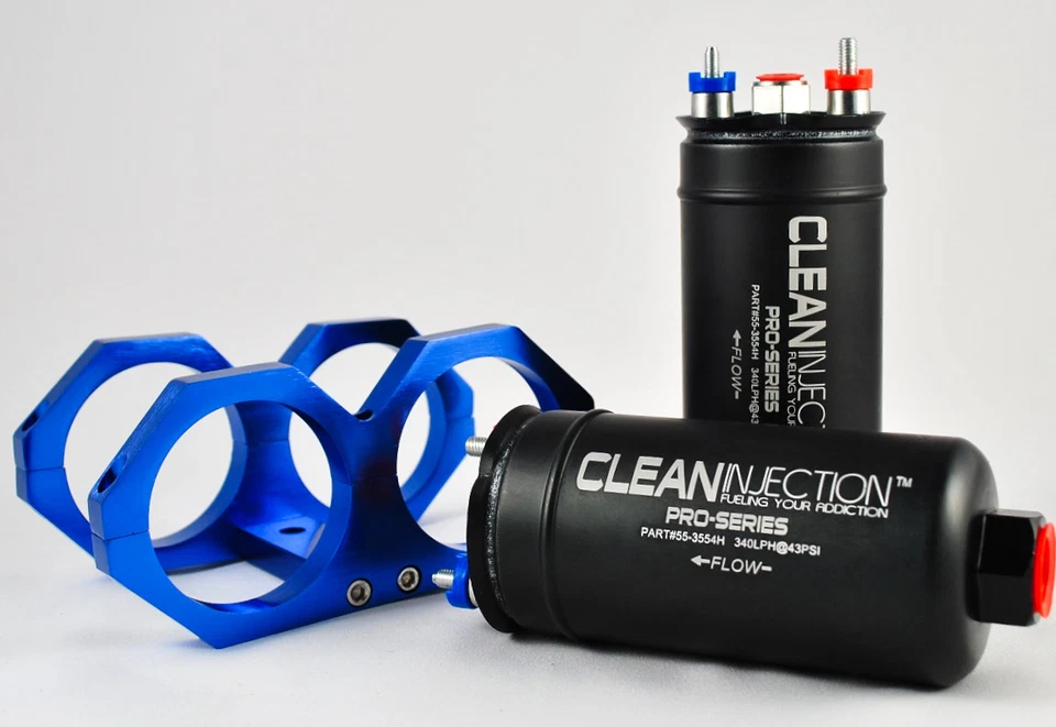 external Dual 340LPH inline high flow EFI fuel pump 8an 10an bosch 044 style an8 - Image 2 of 4