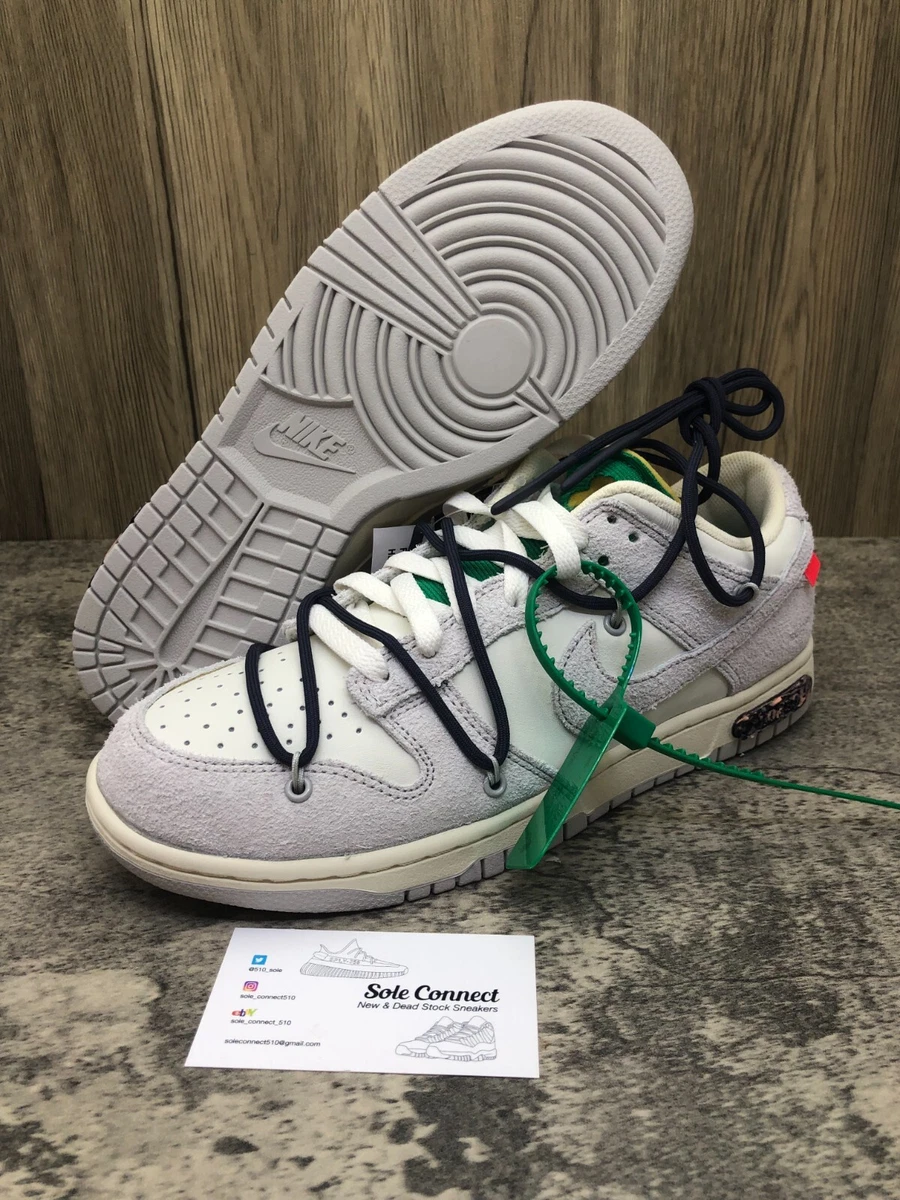 Nike Dunk Low x OFF-WHITE “lot 20 of 50” Size 9.5 DJ0950-115 SAIL/NEUTRAL GREY