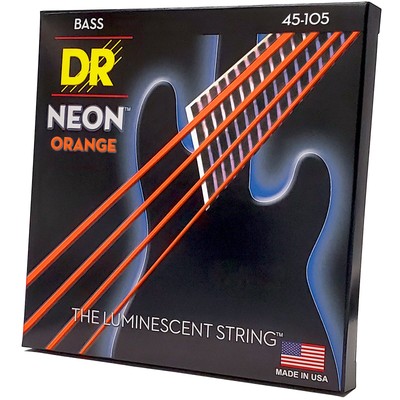 Saiten E-Bass DR Strings Neon Orange NOB-45 Bass Saiten NEU