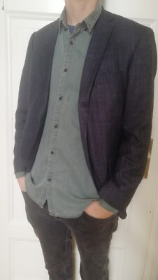 Gino Marcello Sakko Jacket Größe 52 (Farbe: Grau/Schwarz, Zustand: wie neu)
