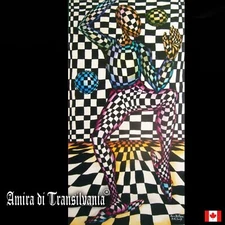 contemporary artist optical pop art modern painting portrait chess circus joker