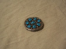 western style belt buckle mexico silver and turquoise appr. 1.75" wide