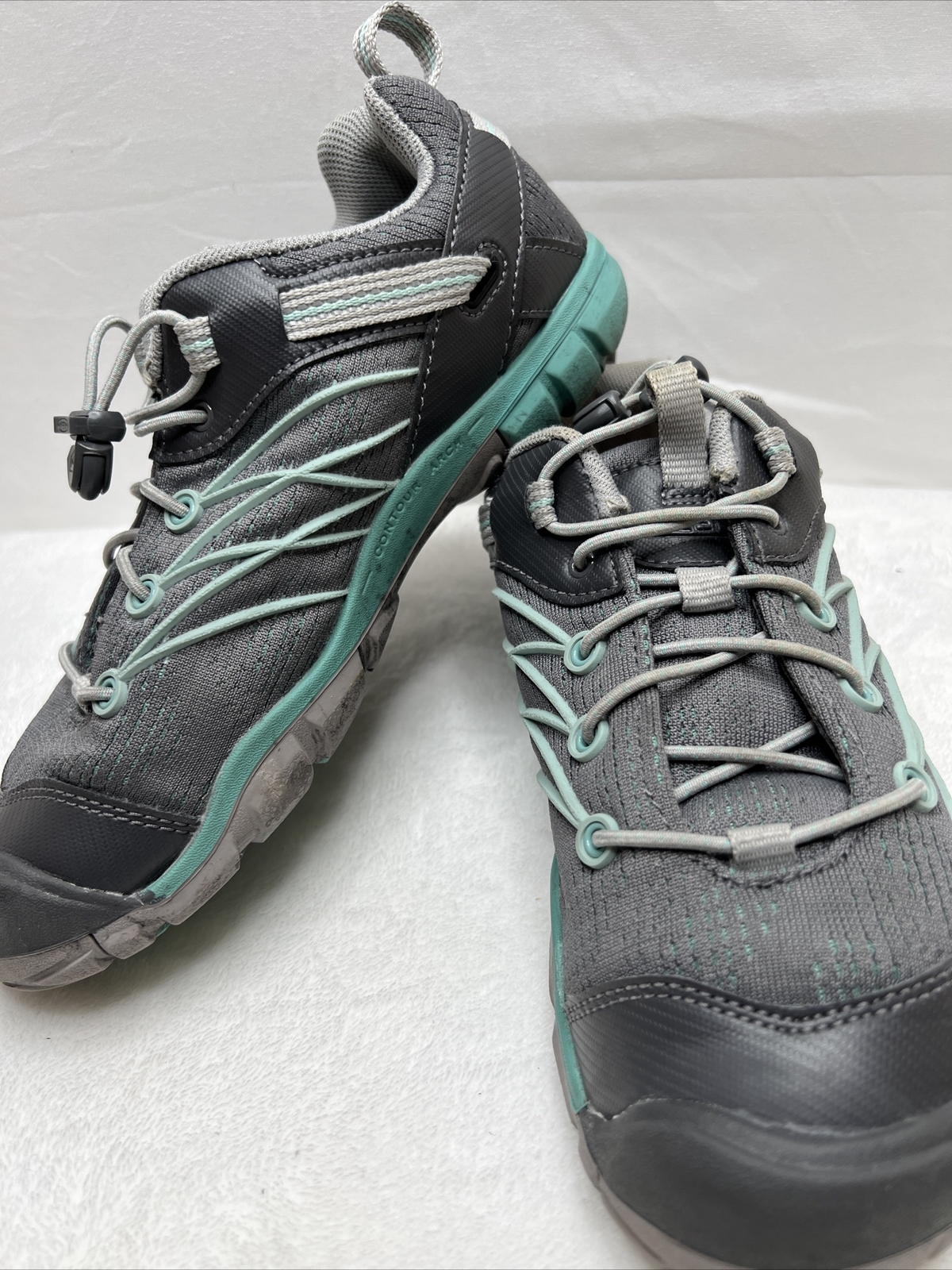 Scarpe da trekking Keen Big Kids Chandler CNX grigie maglia punta tonda con cordino taglia US 4