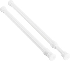 KXLife 2 Pack Small Spring Tension Curtain Rod for Window 12-20 Inch White