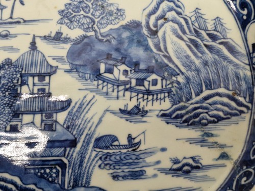 18th Century Chinese Export Blue & White Porcelain Platter Qianlong Qing Dynasty - Picture 10 of 15