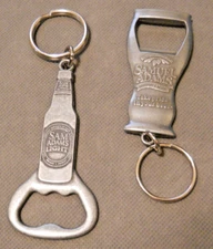 Samual Adams Bottle Opener Key Chain - lot of 2 - Silver Pewter