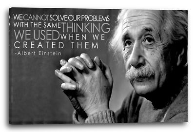 Lein-Wand-Bild: Albert Einstein schönes Motiv mit Zitat