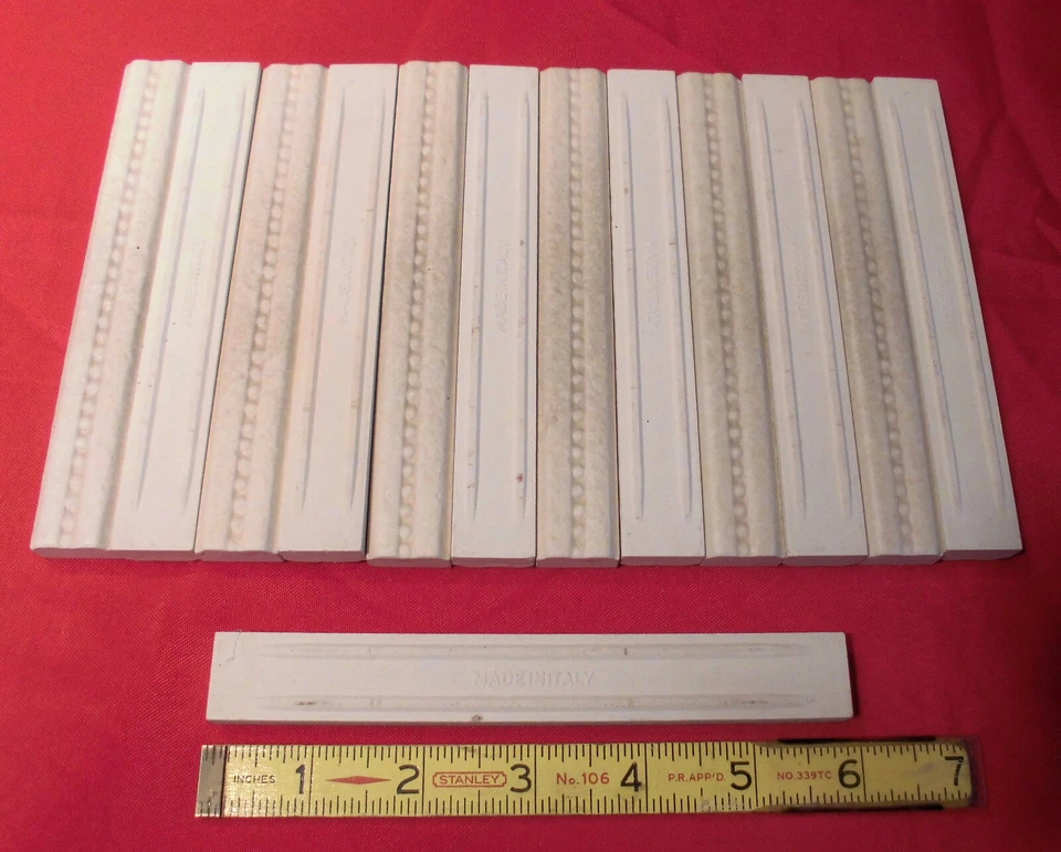 13 pcs. Pencil Liner Tiles; Vanilla-Biscuit Color; Stone Like Feel 3/4" X 5-3/4 - Image 2 of 4