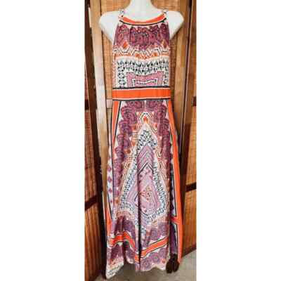 NWOT CHICOS SIZE 0 or 4/6 PAISLEY MANDALA SCARF PRINT MAXI DRESS | eBay