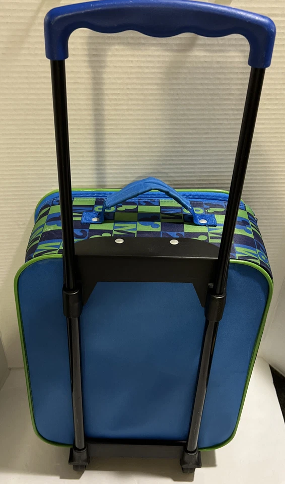 Maleta con ruedas para niños Disney Mickey azul y verde Disney World Trip Travel Foto 4 de 4