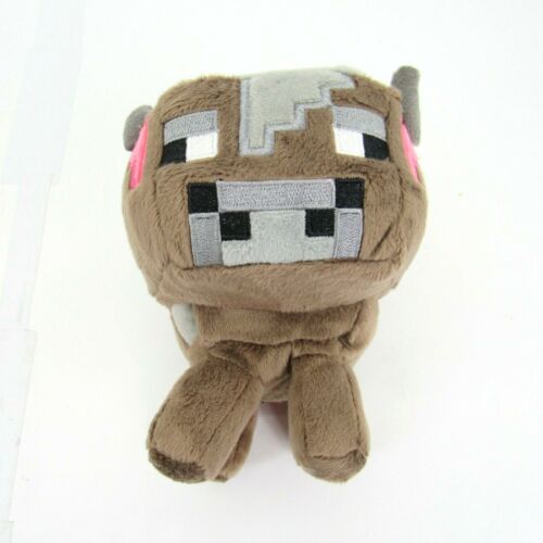 Rare Official JINX Minecraft Happy Explorer Baby Llama Cow Plush Brown 6" Lot - Picture 2 of 11
