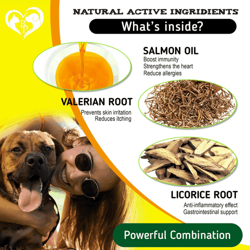 Dog Anti Itch Allergy Relief Chews Dry Itchy Skin Hot Spot Treatment with Omega3 - Picture 3 of 6