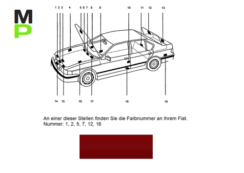 Lackstift geeignet für Fiat 111/A / KR1 / PR1 Rosso Sfrontato ( Rot ) mit 20ml - Bild 2 von 2