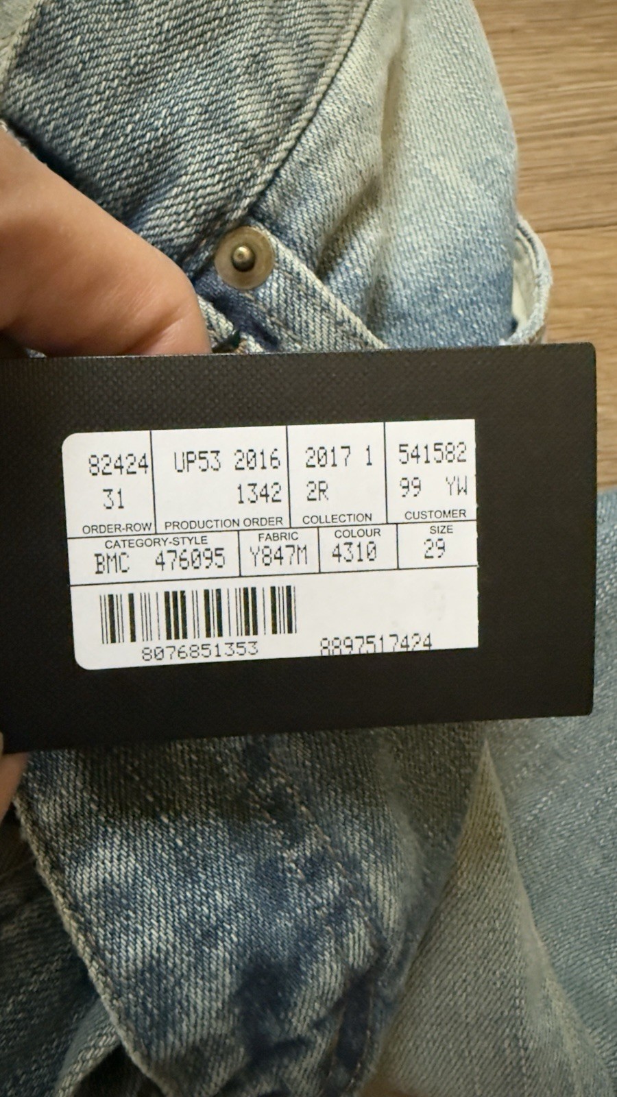 Jeans uomo Saint Laurent Paris D02 slim al ginocchio taglia 29