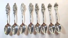 Rare Reed & Barton Harlequin Floral Demitasse Spoon 8pc Sterling Silver Plate