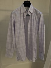 Turnbull Asser London Men's Dress Shirt Size 15.5 Cotton Poplin Lilac Multi New