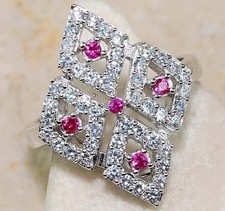 2CT Treated Ruby  Topaz 925 Solid Sterling Silver Ring Sz 7 NB1-9