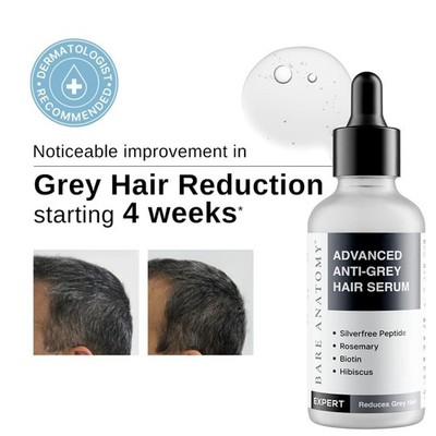 Bare Anatomy Advanced Anti-Grey Serum , Reduces Hair Beard Greying-FREE SHIPPING