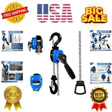 Mini Chain Hoist 1/4 ton 550Lbs Capacity 10ft Lift Small Come Along Alloy Ste...