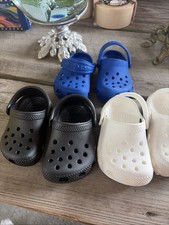 3 Pair Crocs Littles White Infant Baby Toddler Clogs Size C2/C3
