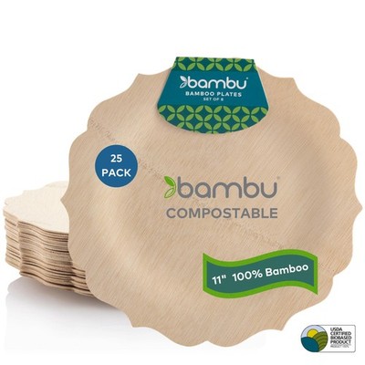 Pack Of 2511 Inch Disposable Bamboo Plates Fancy Biodegradable Eco Friendly Prod