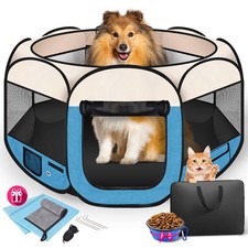 Dog Playpen 45", Pet Playpen for Indoor Cats Enclosed, Portable Dog Cage Outd...