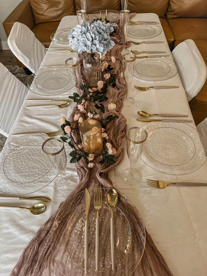 Paquete de decoración cortinas de arco, flores, corredores, velas y luces - boda pequeña $99 Foto 2 de 4