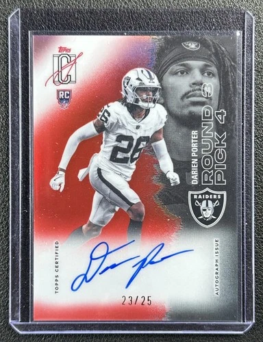 DARIEN PORTER 2025 TOPPS SIGNATURE CLASS #204 CHROME AUTO RED REFRACTOR RC 23/25