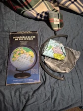  Inflatable World Globe wi Stand , Box  Vintage