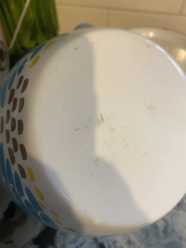 Tetera UPware Owl Whistling esmaltada en acero tetera azul amarillo Foto 2 de 4