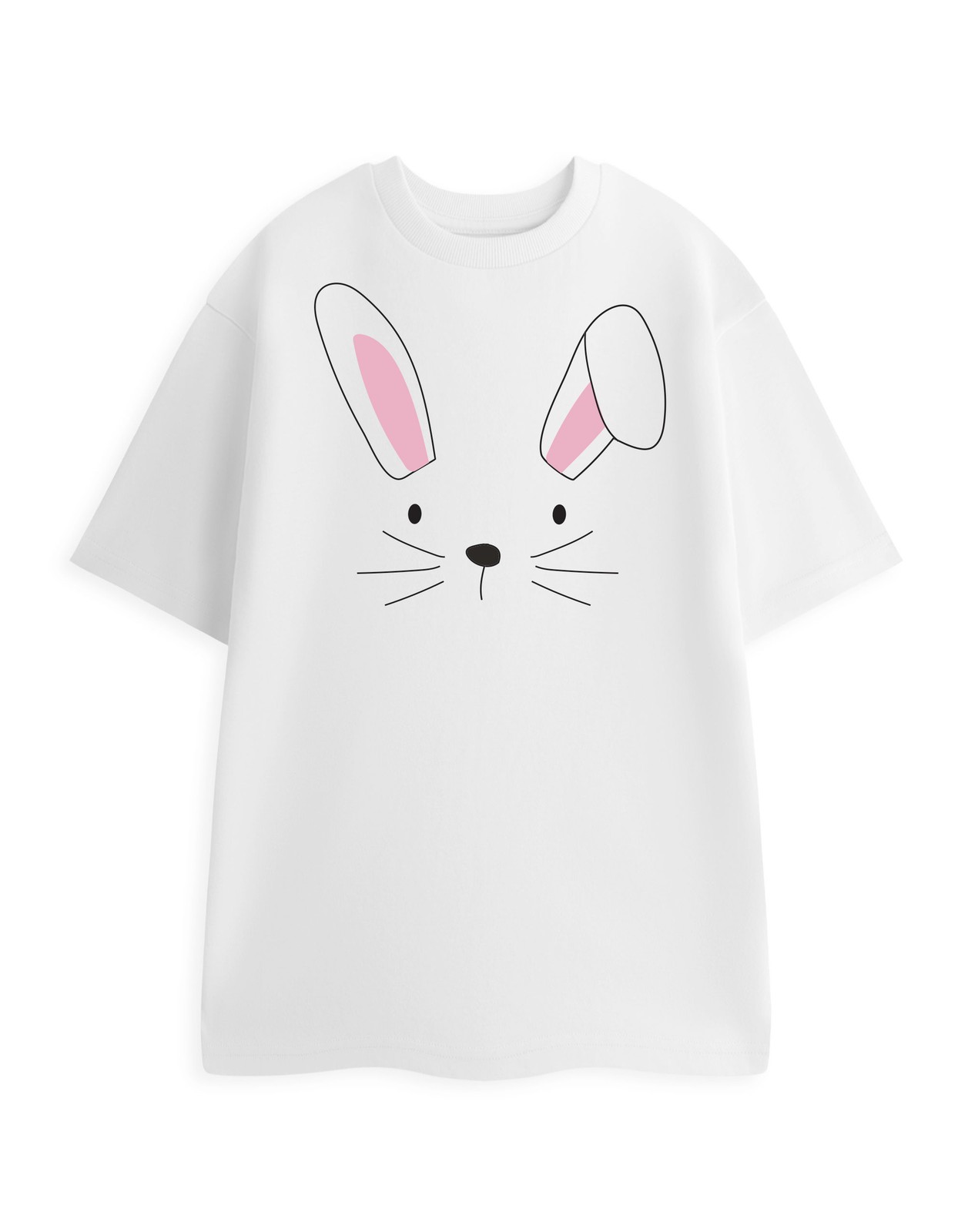 ,     Weiß Bunny Kurzärmeliges  Erwachsene