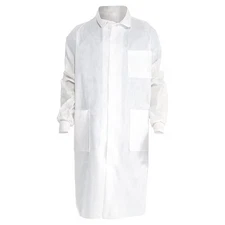 Kimtech 10042 Kimtech A8 Lab Coat, Sms, Snaps Closure, White, L, 25 Pk