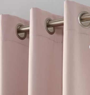 Sun Zero Lichtenberg Room Darkening Seymour Grommet Curtain Panel 54''x54'' Blush