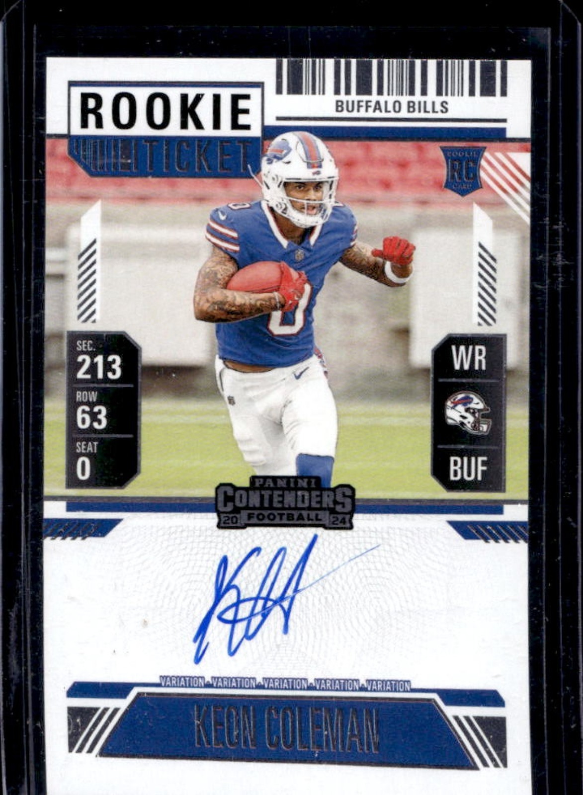2024 Contenders Keon Coleman Rookie Ticket RPS Variation Auto RC VAR #117 Bills