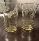 2 Lancaster Depression Glass, Ice Tea Tumblers  & 4 Jubilee Custard Cups-Yellow