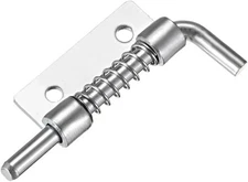 uxcell 5 Pcs Carbon Steel Lock Bolt Spring Loaded Pin Latch 56mm, Silver Tone 