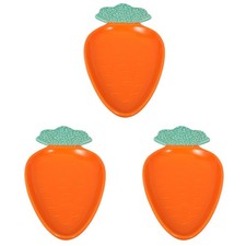 Ceramic Carrot Shape Sauce Plates Set 3 for Condiments and Small Snacks
