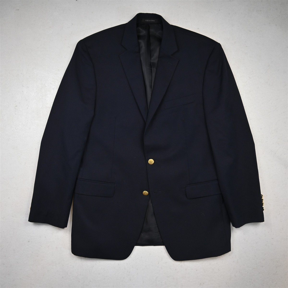CHAPS Ralph lauren テーラードジャケットネイビー金ボタン Chaps Ralph Lauren 40R Navy Blue Wool Gold Button Mens Blazer
