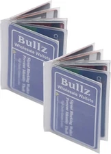 Set of 2 Heavy Duty Vinyl 6 Pages Insert for Bifold or Trifolds Wallet Gray 