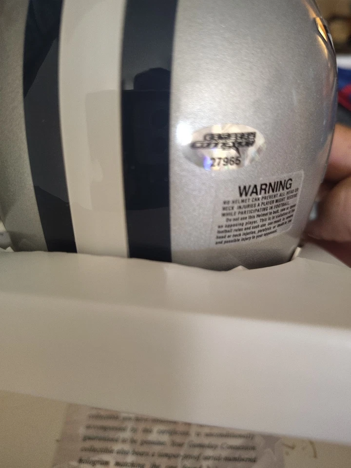 Minicasco Charles Haley Autografiado/HOF 2015 Inscrito Dallas Cowboys TB. Foto 3 de 4