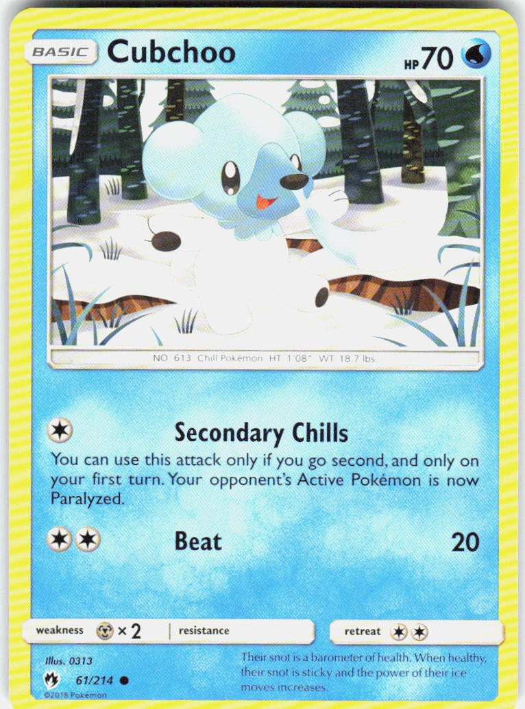 Cubchoo 61/214 SM Lost Thunder Pokemon